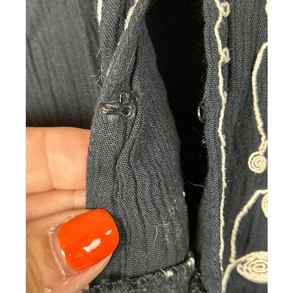 Natural Life Women’s XS Black Embroidered Oversized Maxi Dress Duster NWT - Picture 9 of 12